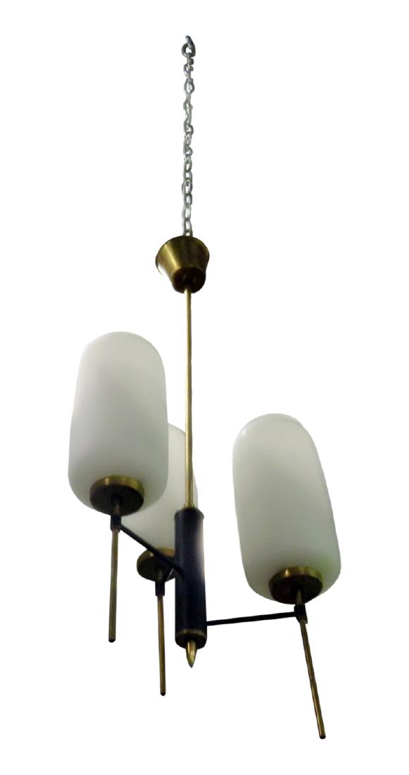ITALIAN PENDENT LIGHT: 3 lights. 31 1/2" x 12"diam.