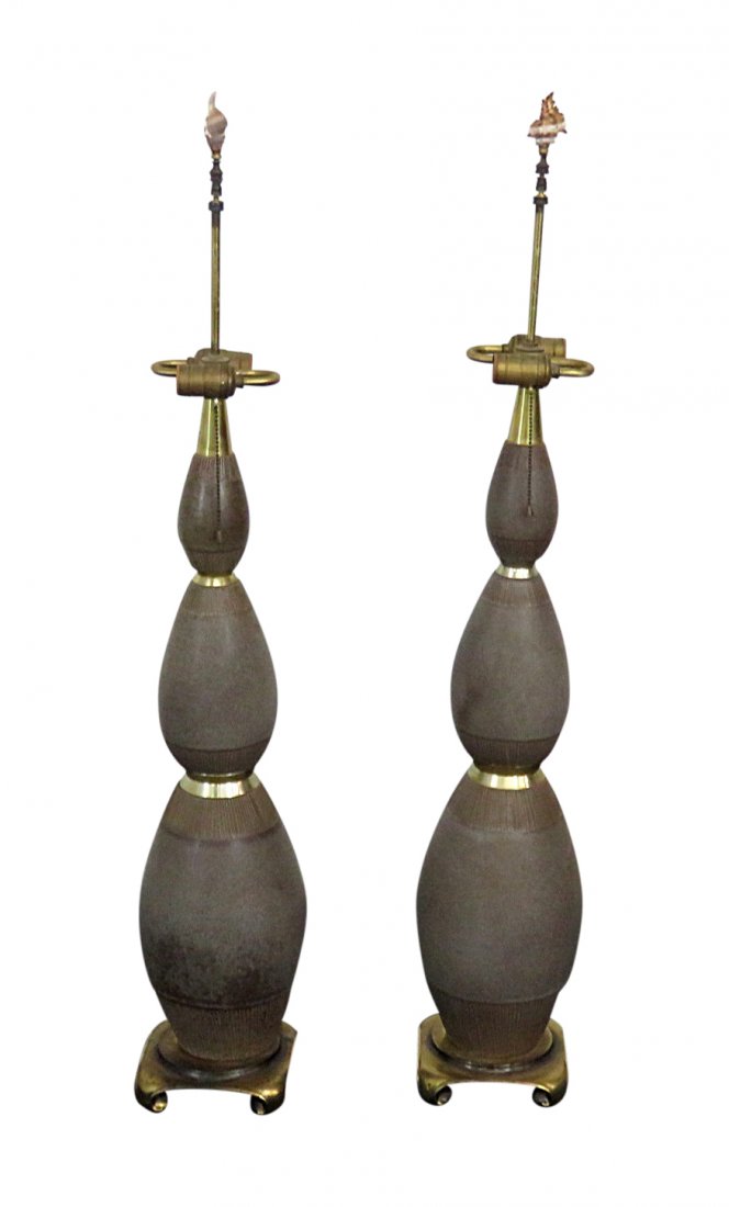 Pair MODERN POTTERY LAMPS (1 of 8)