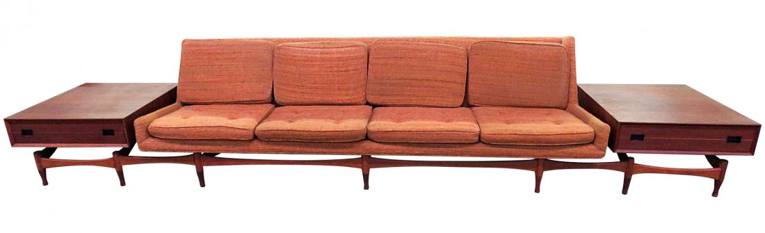 MCM DANISH SOFA with END TABLES (1 of 10)