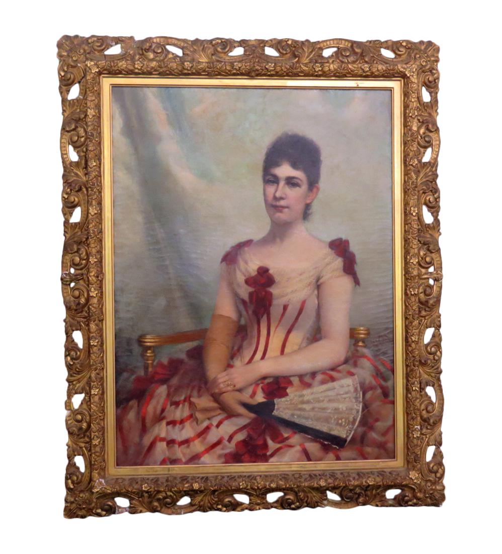 OIL PAINTING of a WOMAN by R Van Trump (1 of 11)