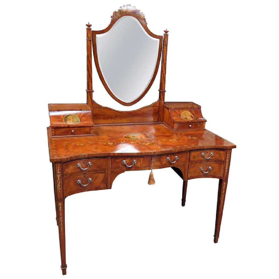 19TH C. ADAMS STYLE VANITY w MIRROR (1 of 6)