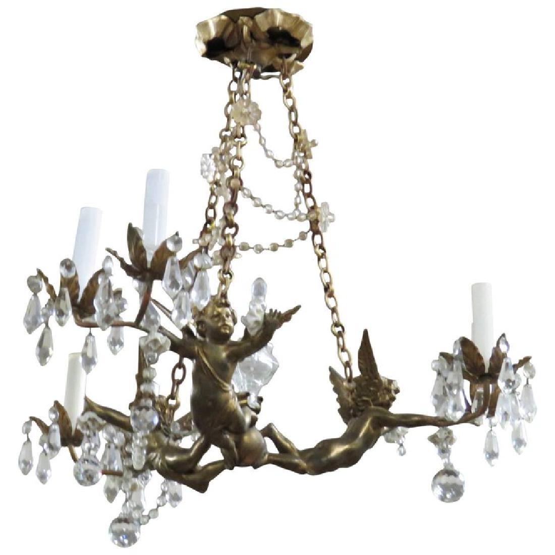 FRENCH REGENCY STYLE PUTTI CHANDELIER (1 of 10)
