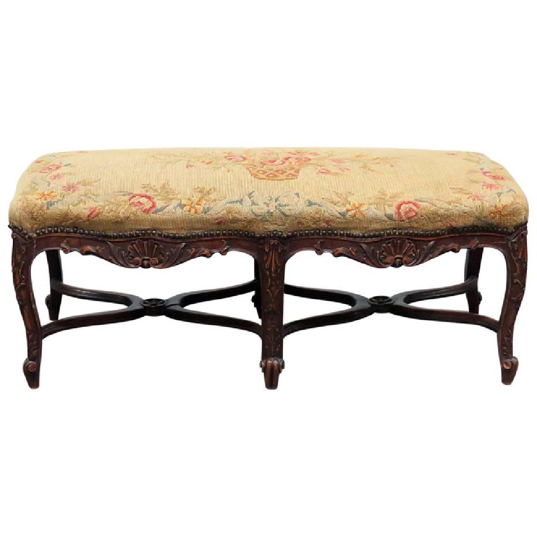 LOUIS XV STYLE NEEDLEPOINT WINDOW BENCH (1 of 8)