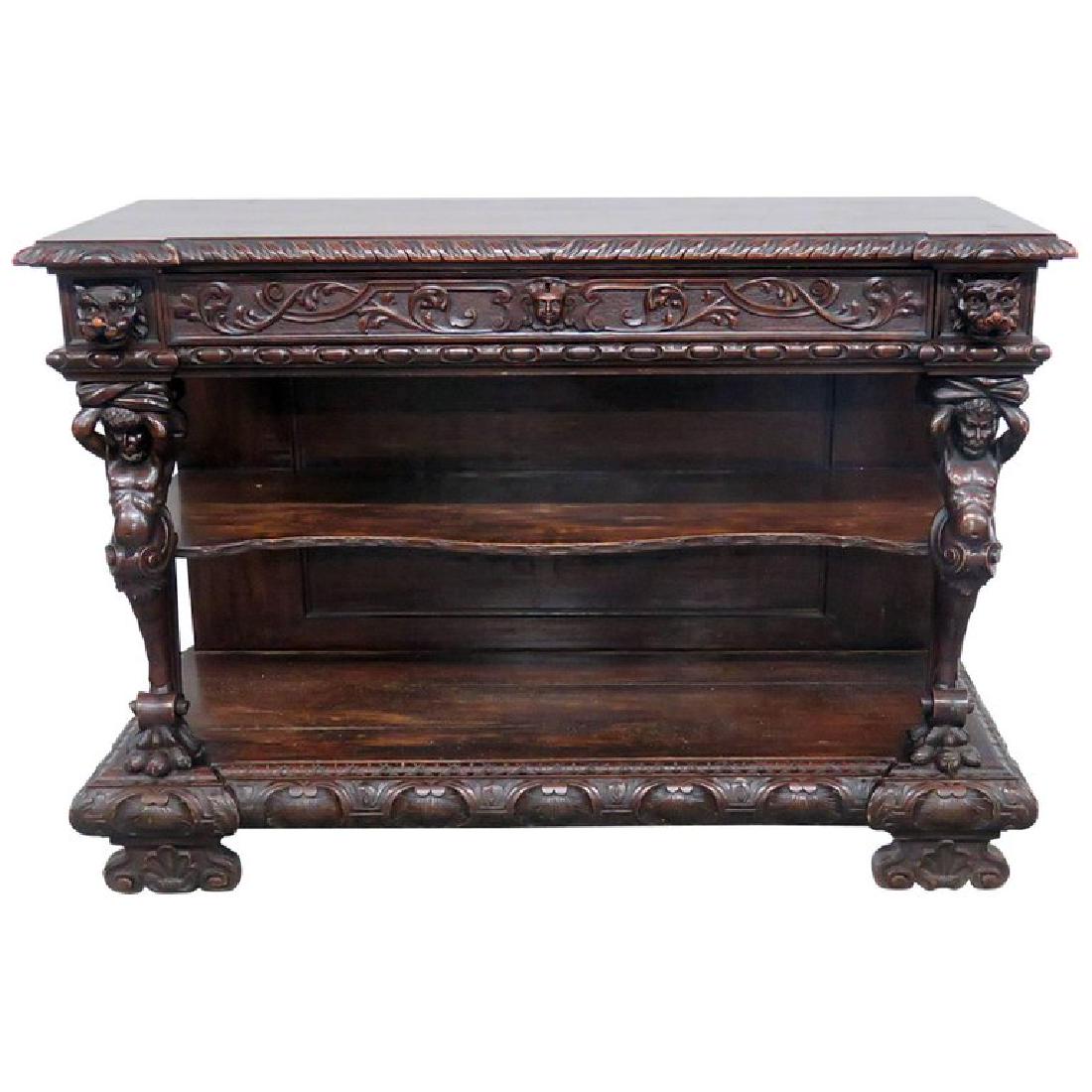 FIGURAL CARVED HORNER STYLE SERVER (1 of 6)