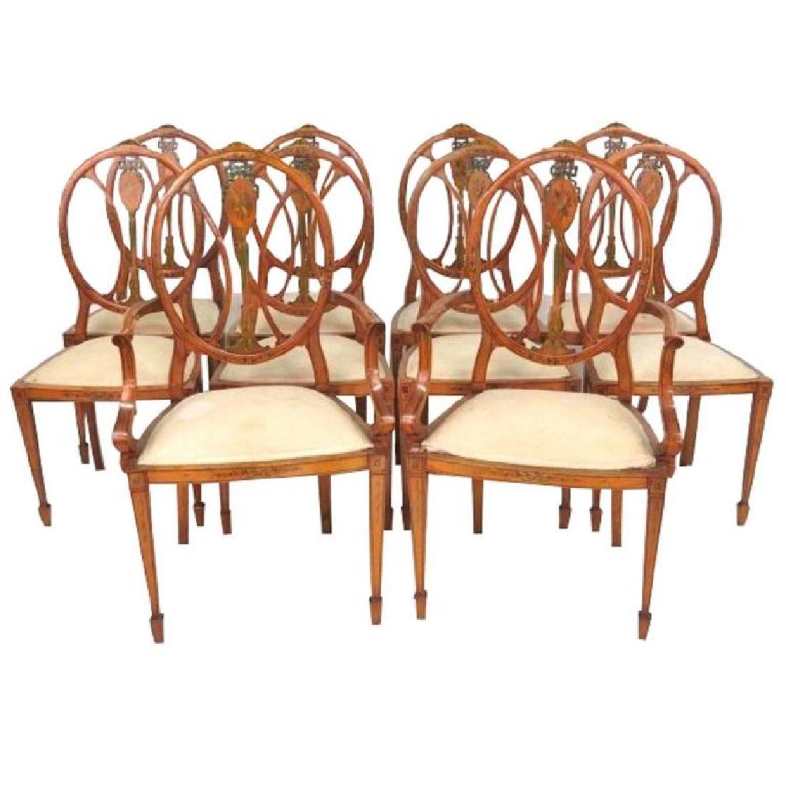 10 ADAMS STYLE 19TH C. DINING CHAIRS (1 of 9)