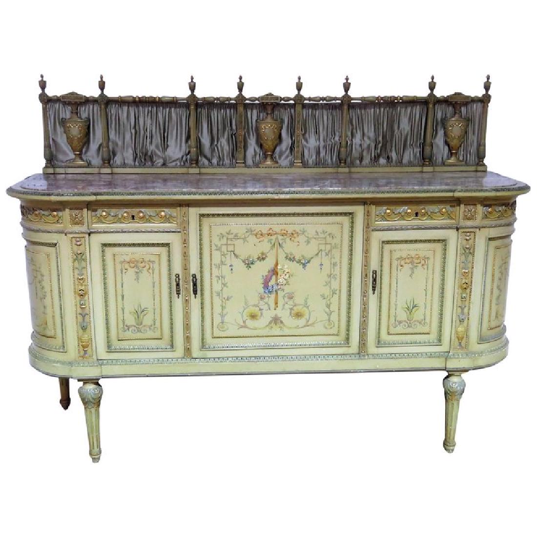 ADAMS STYLE MARBLE TOP SIDEBOARD (1 of 7)