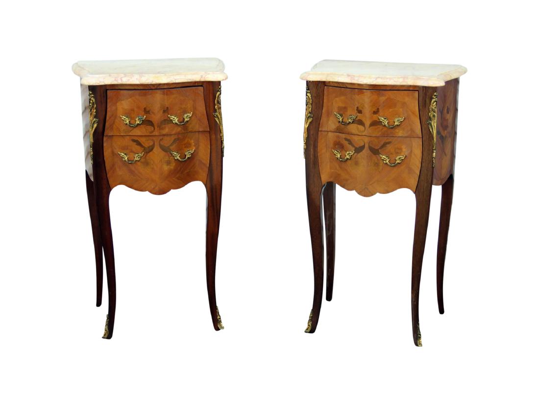 Pair REGENCY STYLE MARBLETOP NIGHTSTANDS (1 of 8)
