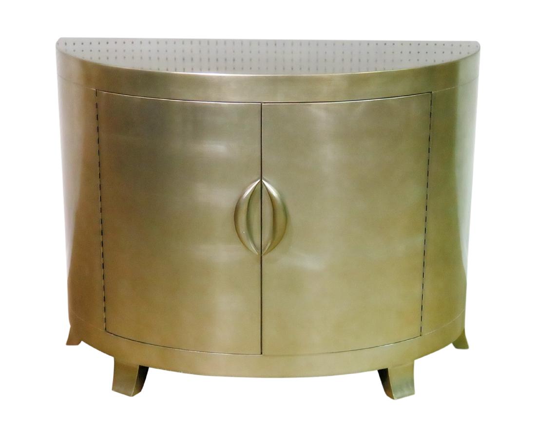 MODERN DECO INSPIRED SILVER LEAF CABINET (1 of 9)