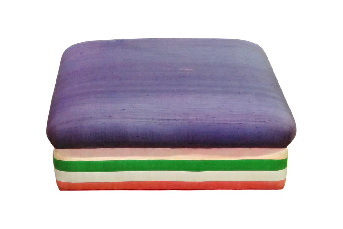 KARL SPRINGER STYLE UPHOLSTERED OTTOMAN (1 of 5)