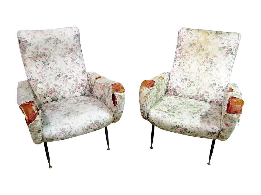 Pair VINTAGE ITALIAN ARM CHAIRS (1 of 8)