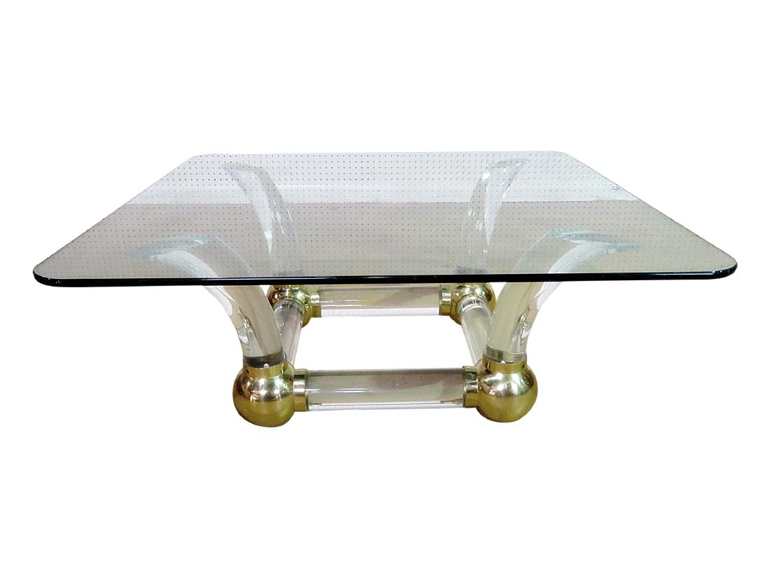 MCM GLASS TOP COFFEE TABLE attributed CHARLES HOLLIS (1 of 7)