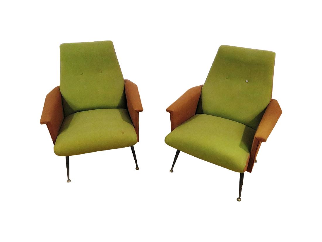 Pair VINTAGE ITALIAN ARM CHAIRS (1 of 8)