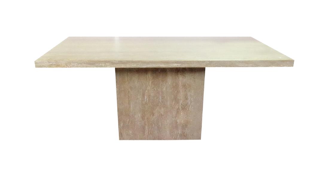 TRAVERTINE MARBLE DINING TABLE (1 of 4)