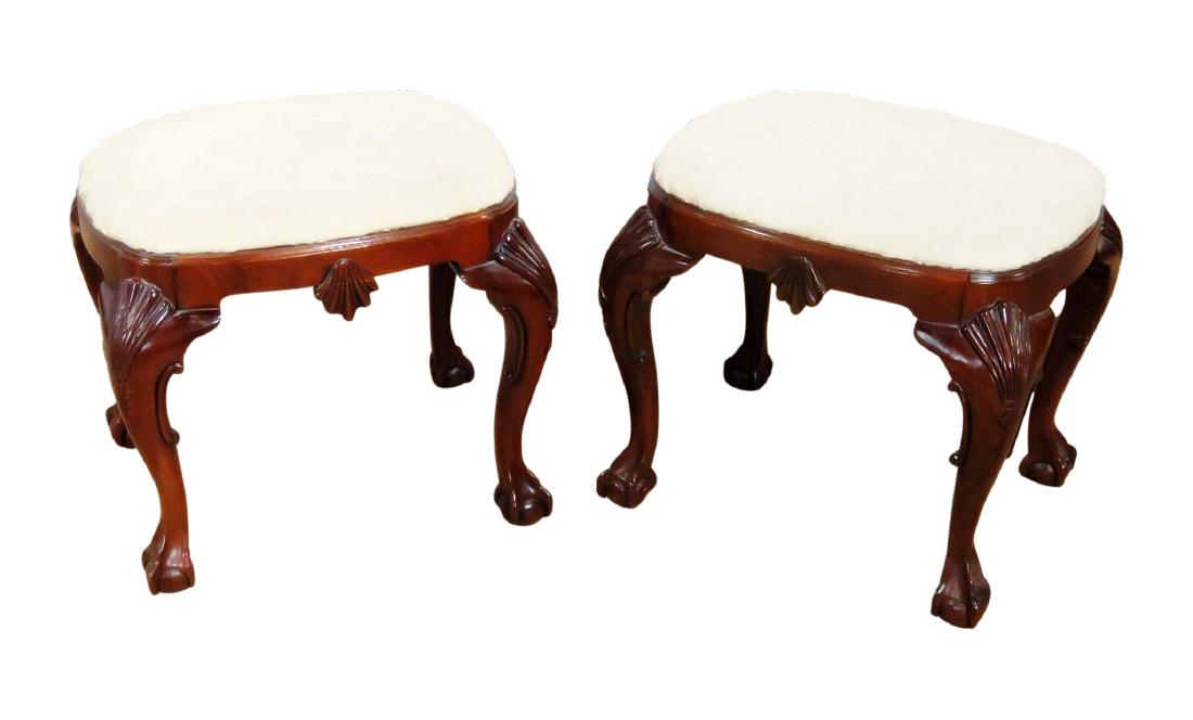 PAIR BAKER GEORGIAN STYLE BENCHES (1 of 9)