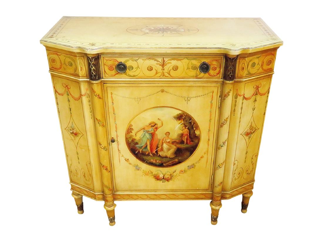 ADAMS STYLE PAINT DECORATED COMMODE (1 of 14)
