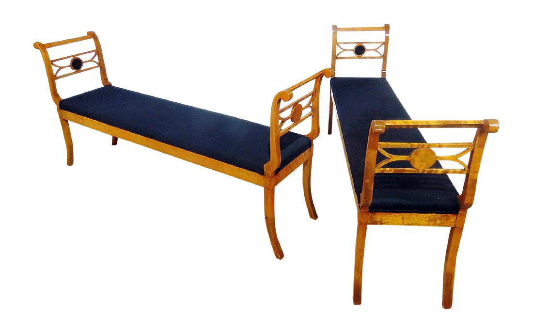 Pair BIEDERMEIER STYLE BENCHES (1 of 11)