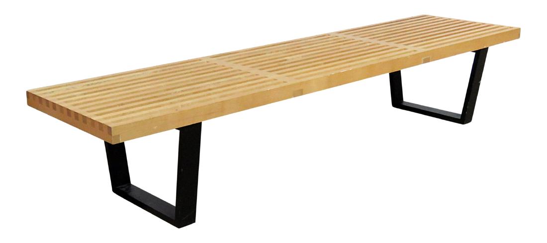 SIGNED HERMAN MILLER SLATTED BENCH (1 of 6)