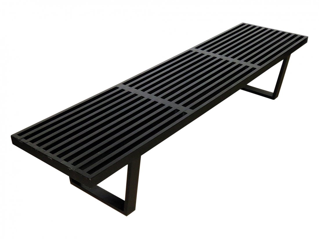 HERMAN MILLER EBONIZED SLATTED BENCH (1 of 10)