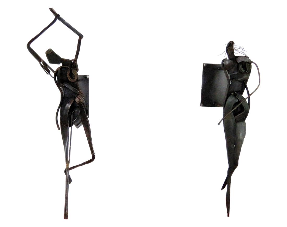 Pair METAL FIGURAL SCULPTURES (1 of 18)