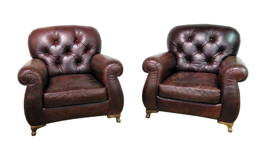 Pair LEATHER CHAIRS (1 of 10)