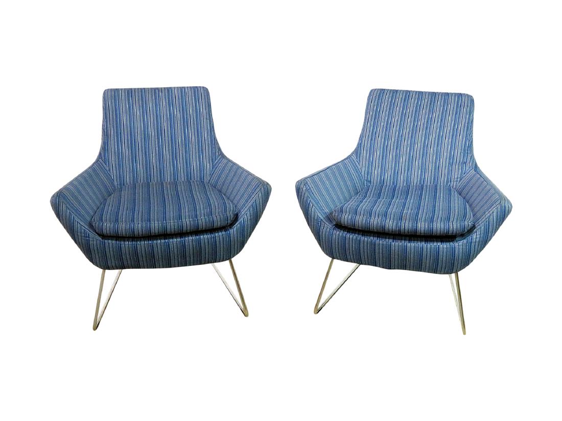 Pair SWEDESE MODERN UPHOLSTERED CHAIRS (1 of 9)