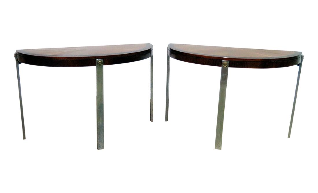 Pair MILO BAUGHMAN STYLE CONSOLE TABLES (1 of 6)
