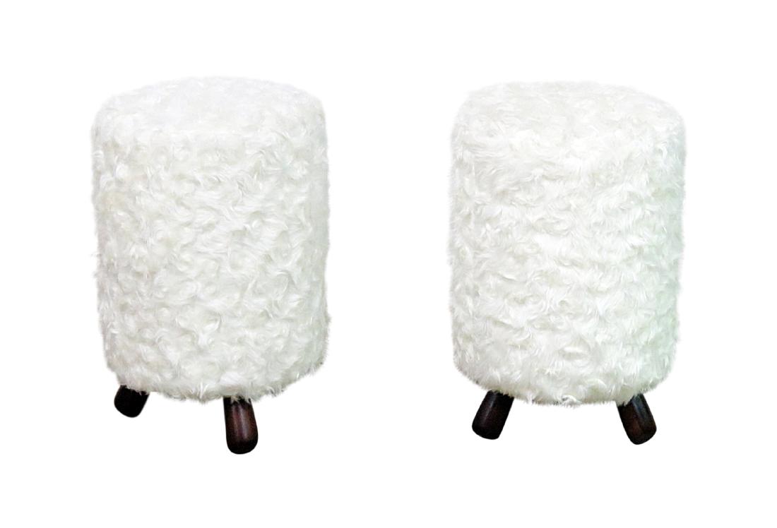Pair MID CENTURY MODERN OTTOMANS (1 of 6)