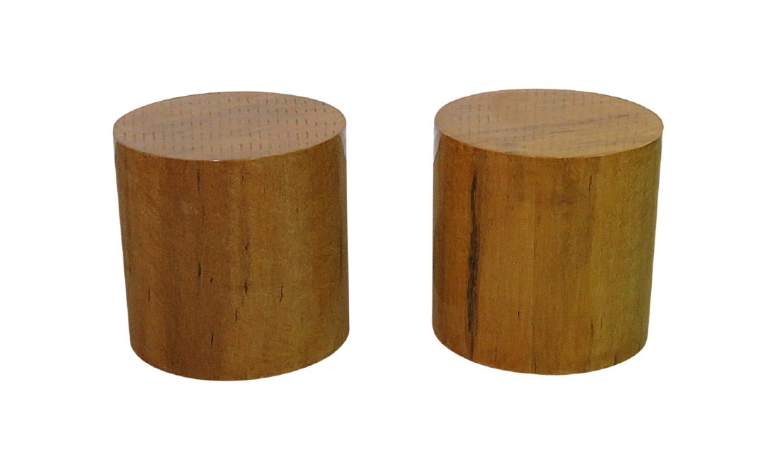 Pair BAUGHMAN STYLE BURL WOOD END TABLES (1 of 8)