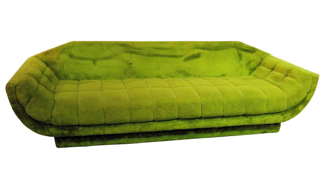 GREEN UPHOLSTERED SOFA attributed ADRIAN PEARSALL (1 of 12)