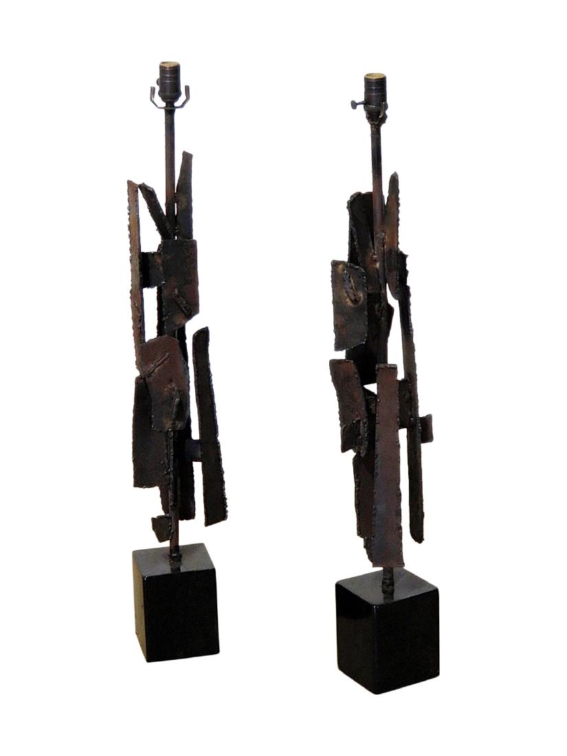 Pair IRON TABLE LAMPS (1 of 12)