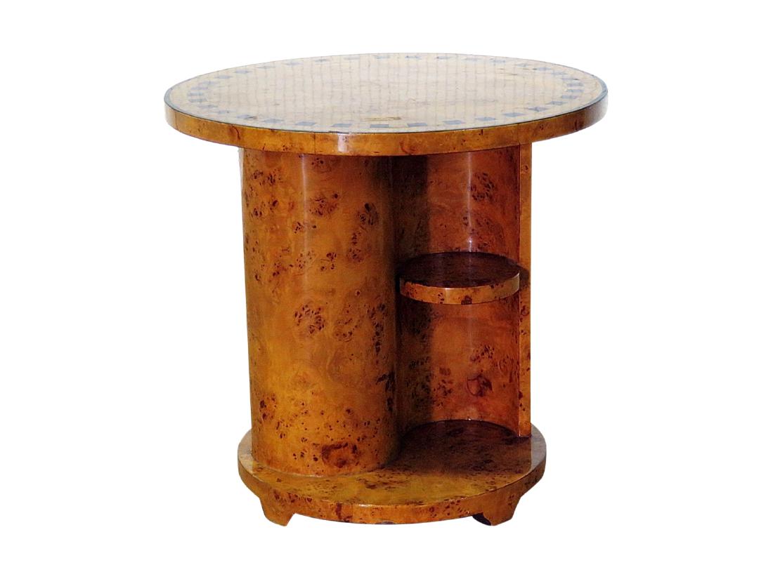 BURL WALNUT ROUND CENTER TABLE (1 of 8)