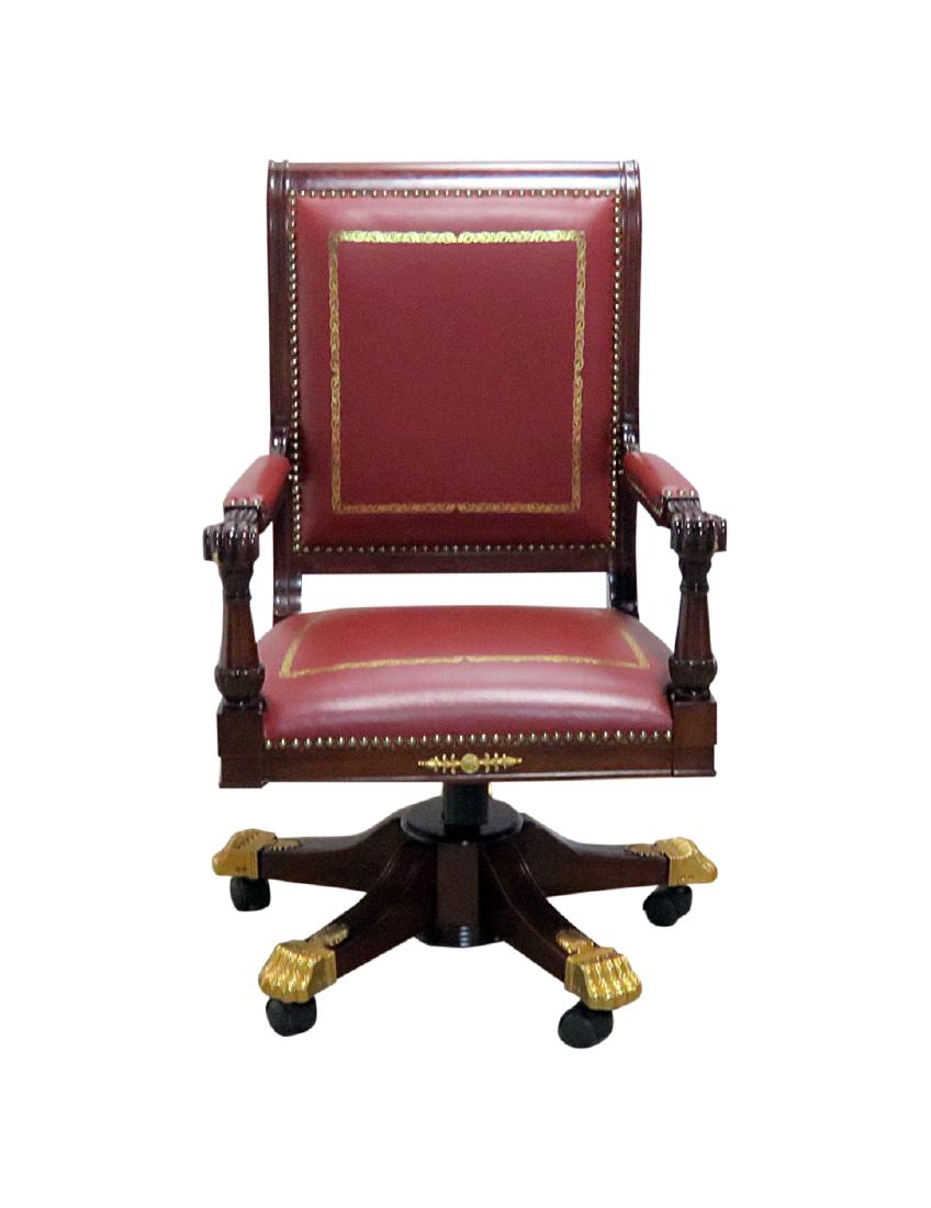 EMPIRE STYLE LEATHER DESK CHAIR (1 of 9)