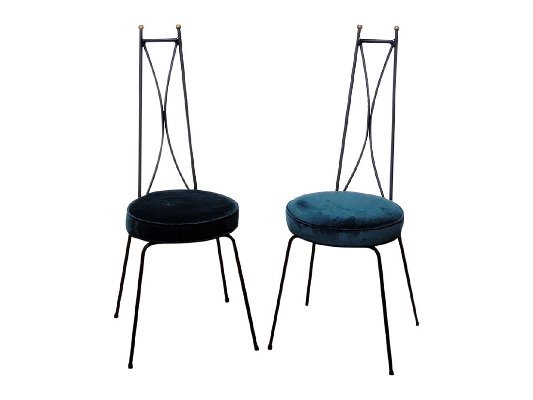 Pair ITALIAN METAL SIDE CHAIRS (1 of 6)