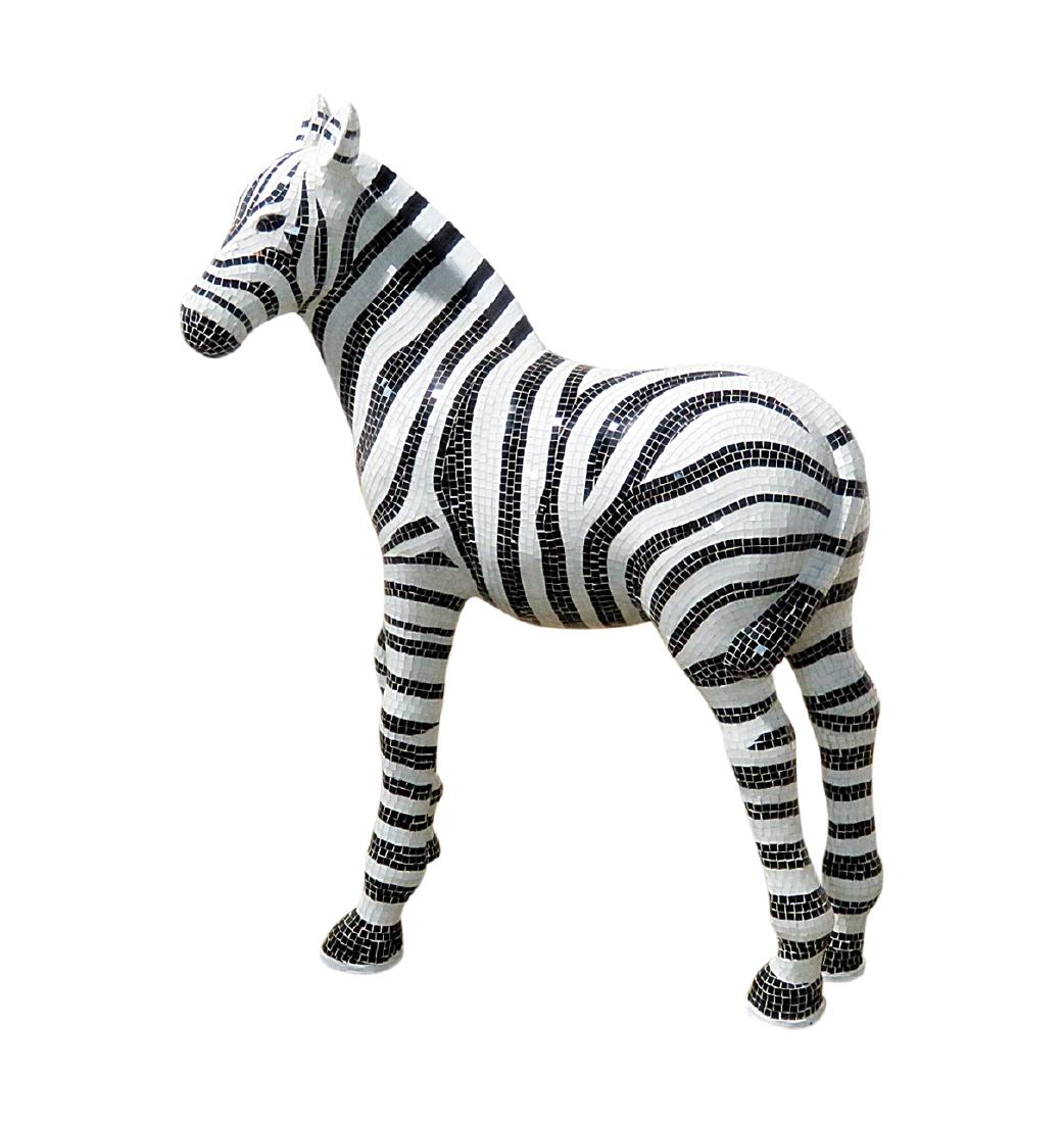 MIRRORED MOSAIC ZEBRA SCULPTURE (1 of 13)