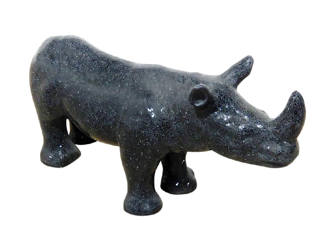 MIRRORED MOSAIC RHINOCEROS SCULPTURE (1 of 9)