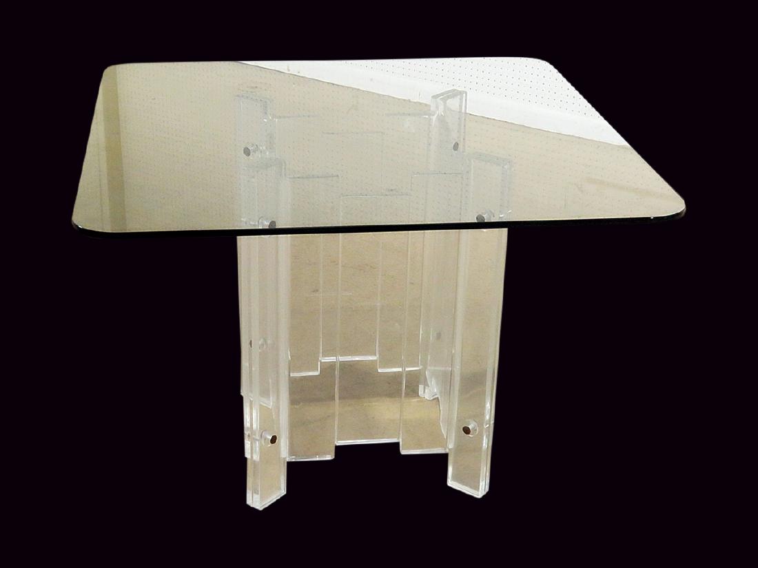 HILL AND COMPANY LUCITE & GLASS TOP DINING TABLE (1 of 5)