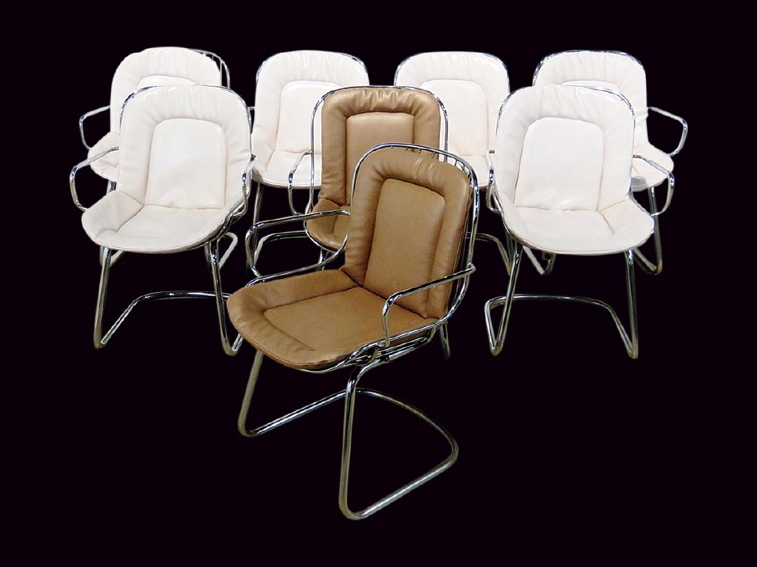 8 GASTONE RINALDI CHROME DINING CHAIRS (1 of 12)