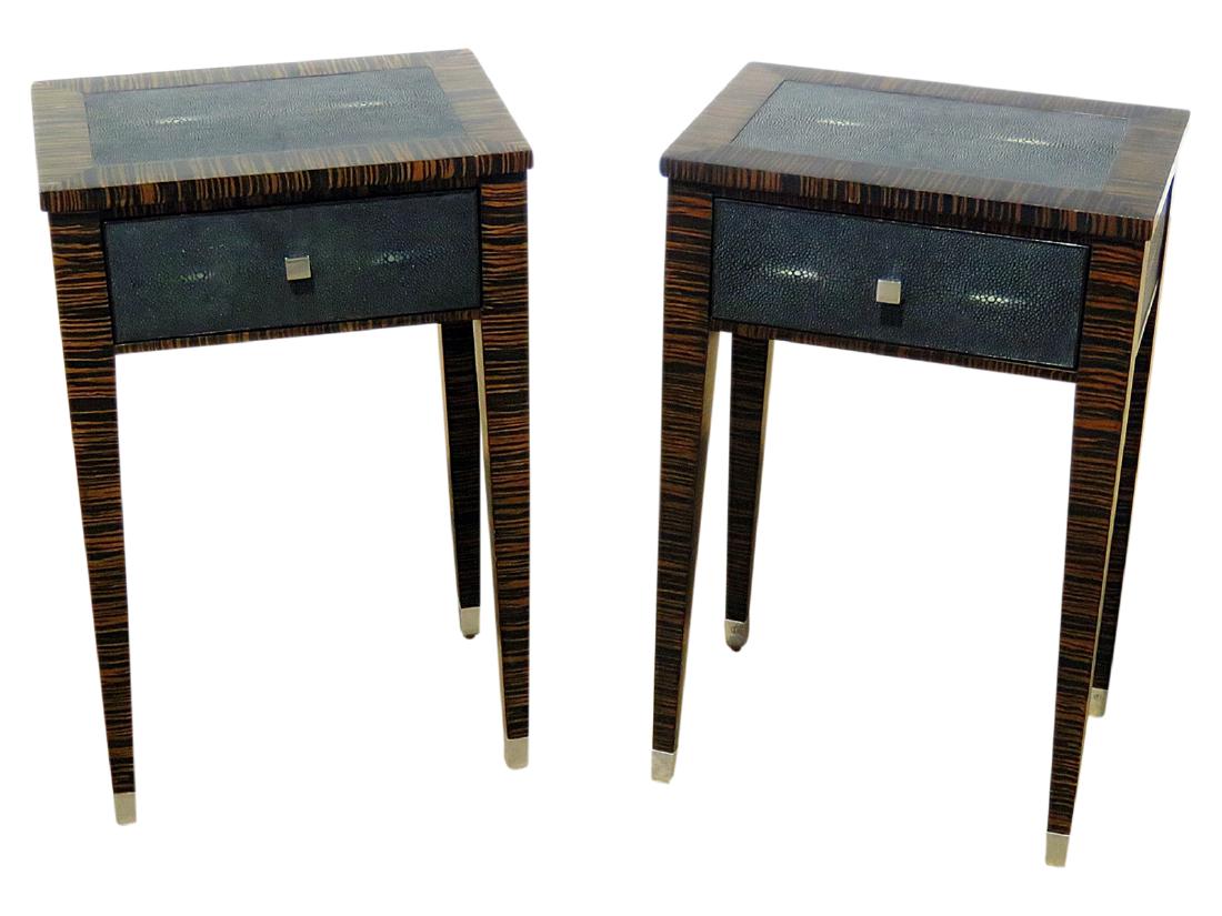 Pair JEAN MICHEL FRANK STYLE ONE DRAWER STANDS (1 of 15)