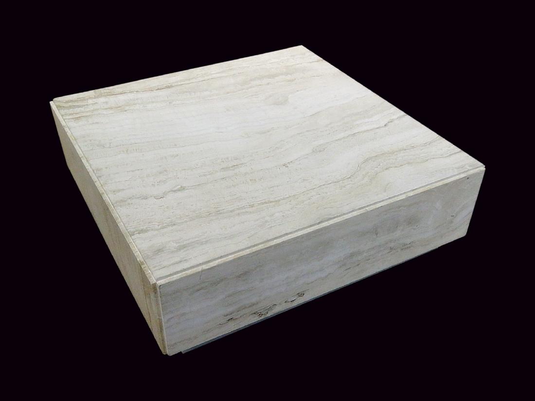 MILO BAUGHMAN MONOLITH TRAVERTINE COFFEE TABLE (1 of 11)