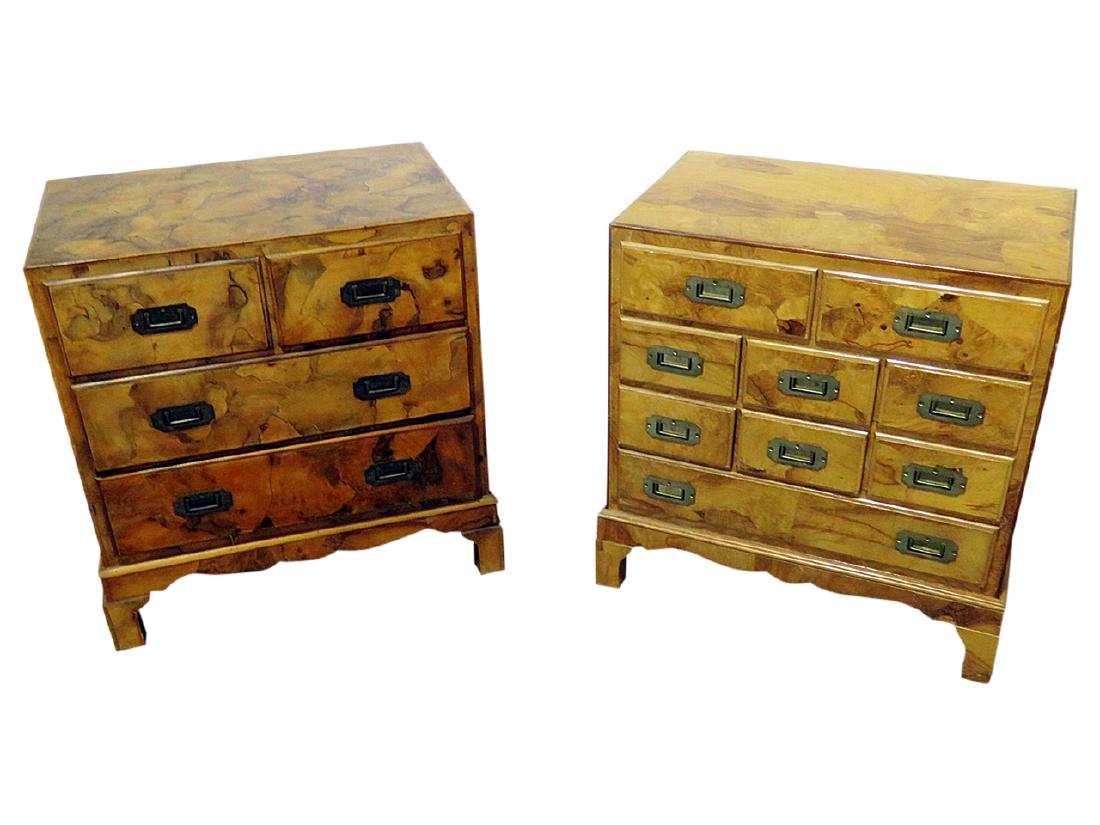 COMPANION Pair CAMPAIGN STYLE BACHELOR CHESTS (1 of 12)