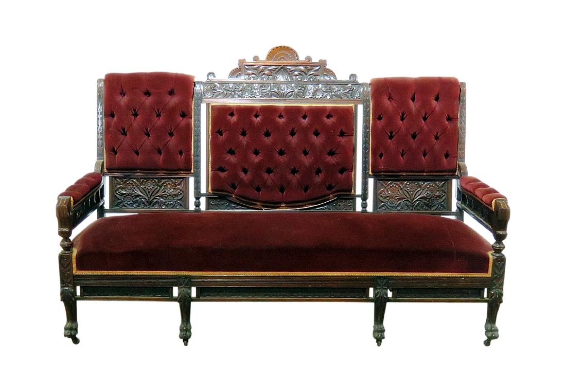 VICTORIAN CARVED SOFA attr. HERTER BROTHERS (1 of 9)