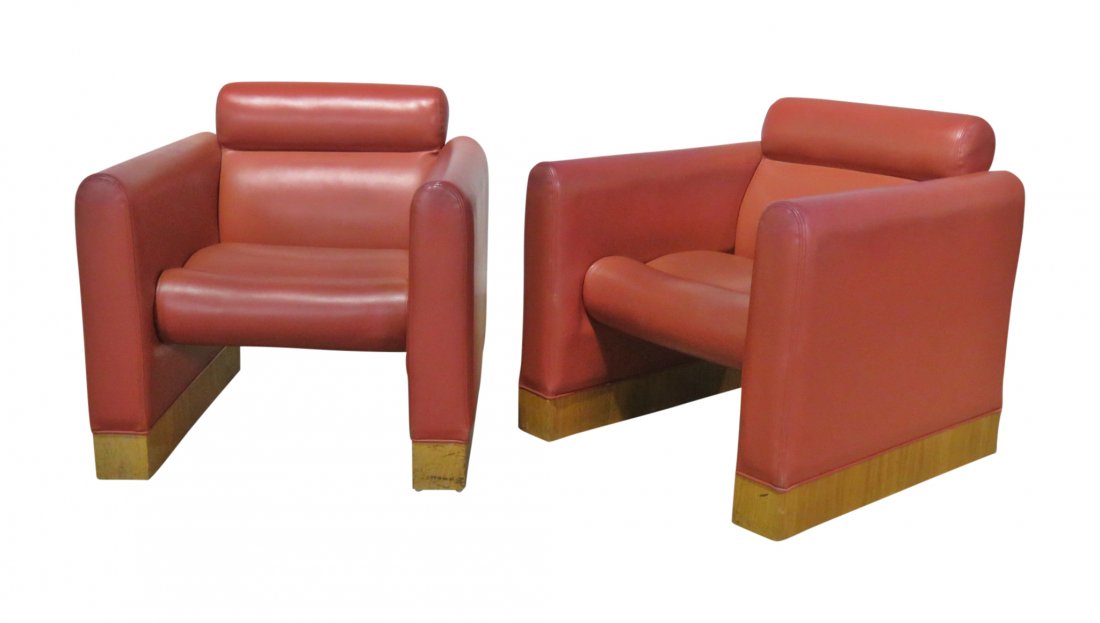Pair KARL SPRINGER STYLE CLUB CHAIRS (1 of 9)