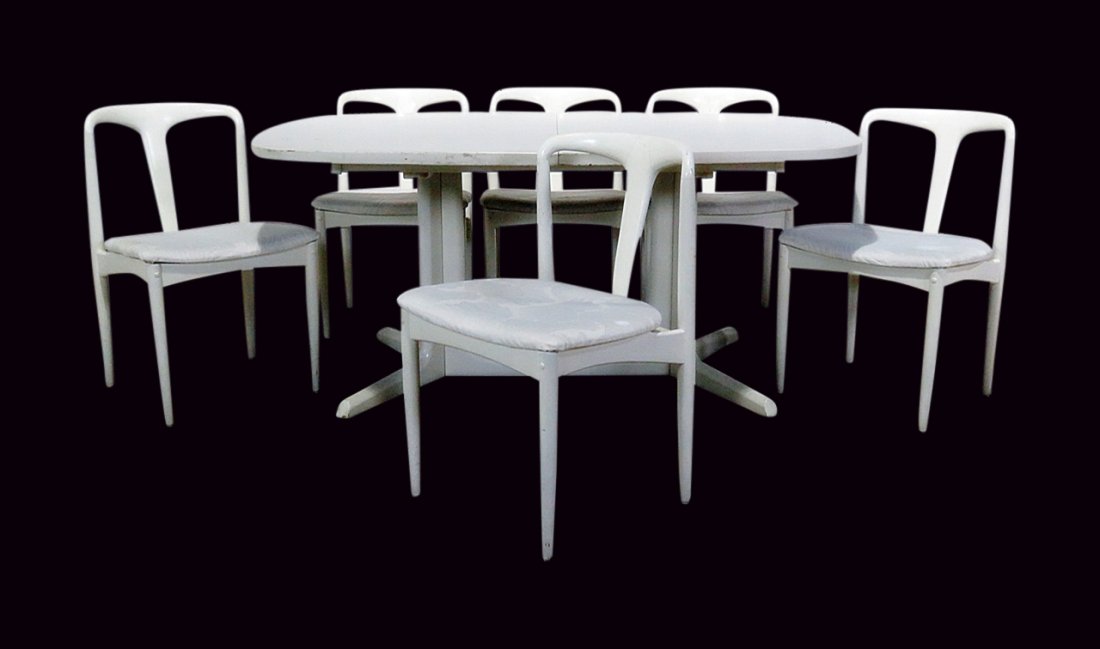 DANISH MODERN TABLE w 6 CHAIRS (1 of 17)