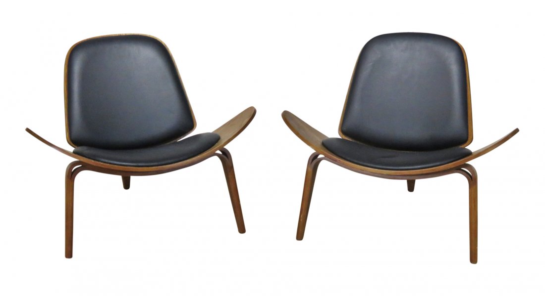 Pair HANS WEGNER STYLE CHAIRS (1 of 10)