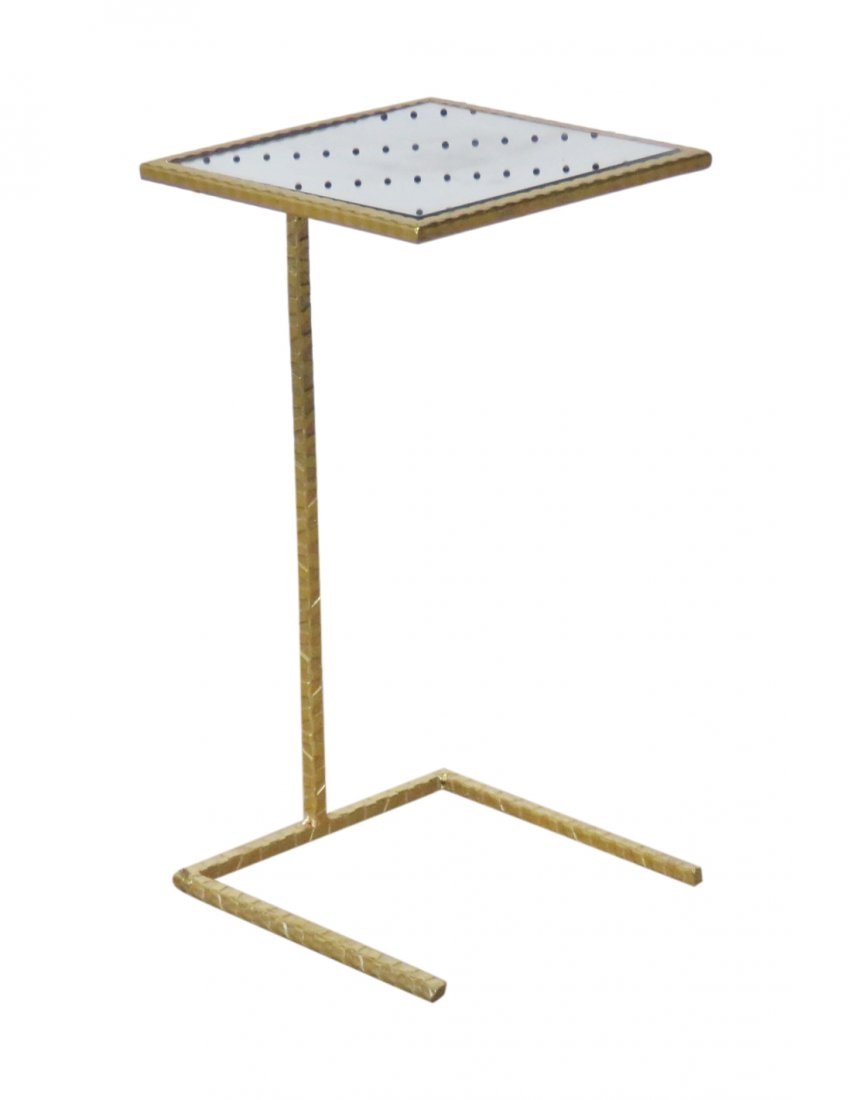 MODERN METAL MIRRORED END TABLE (1 of 6)