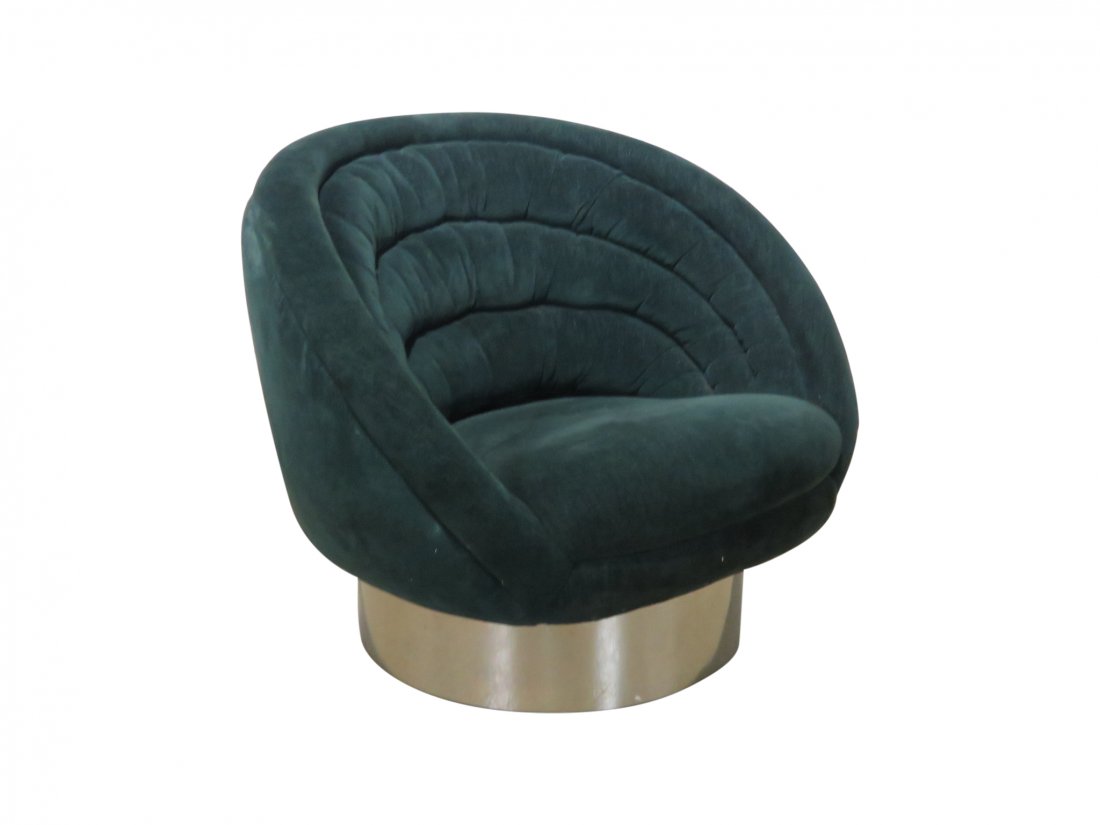 VLADIMIR KAGAN CHROME BASE SWIVEL CHAIR (1 of 9)