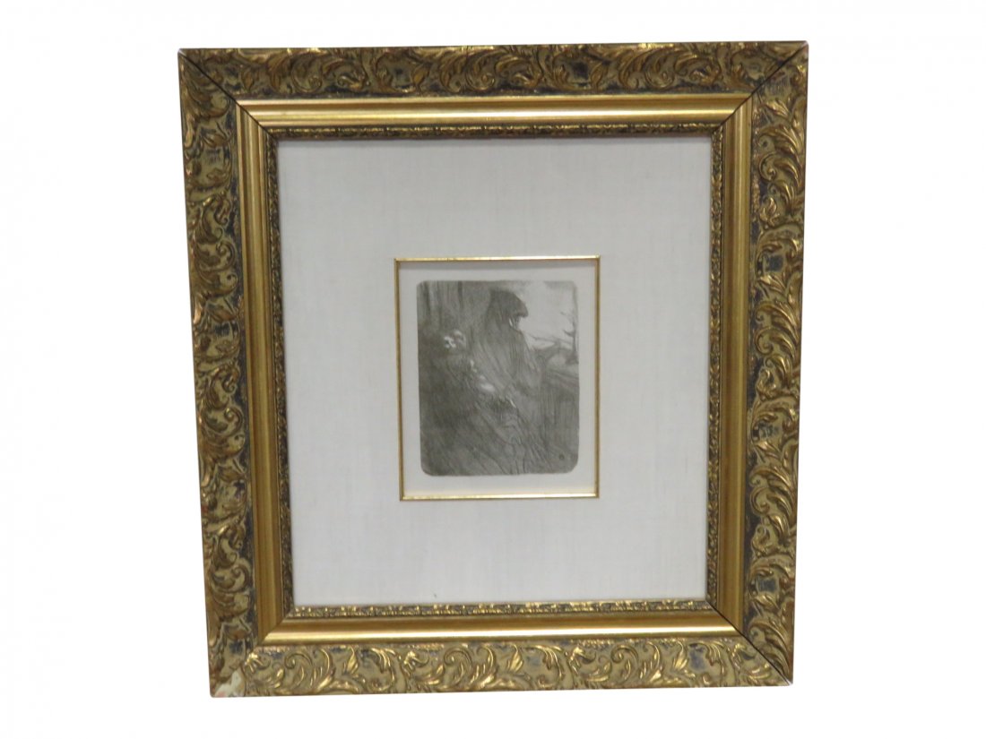 TOULOUSE-LAUTREC STYLE PRINT OF A  CAPED MAN (1 of 9)