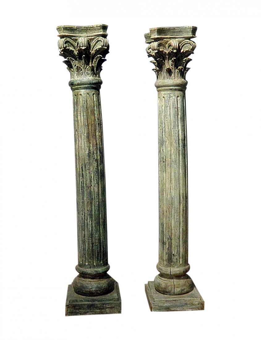 Pair CLASSICAL STYLE  WOOD COLUMNS (1 of 10)