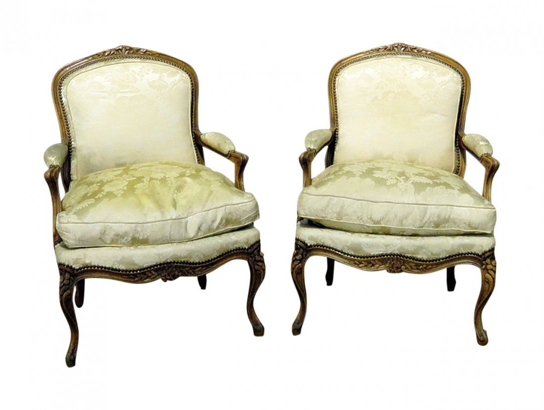 Pair LOUIS XV STYLE ARM CHAIRS (1 of 12)