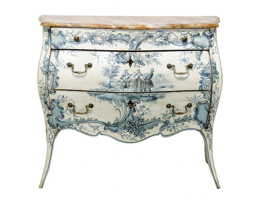 FRENCH PAINT DECORATED COMMODE (1 of 10)
